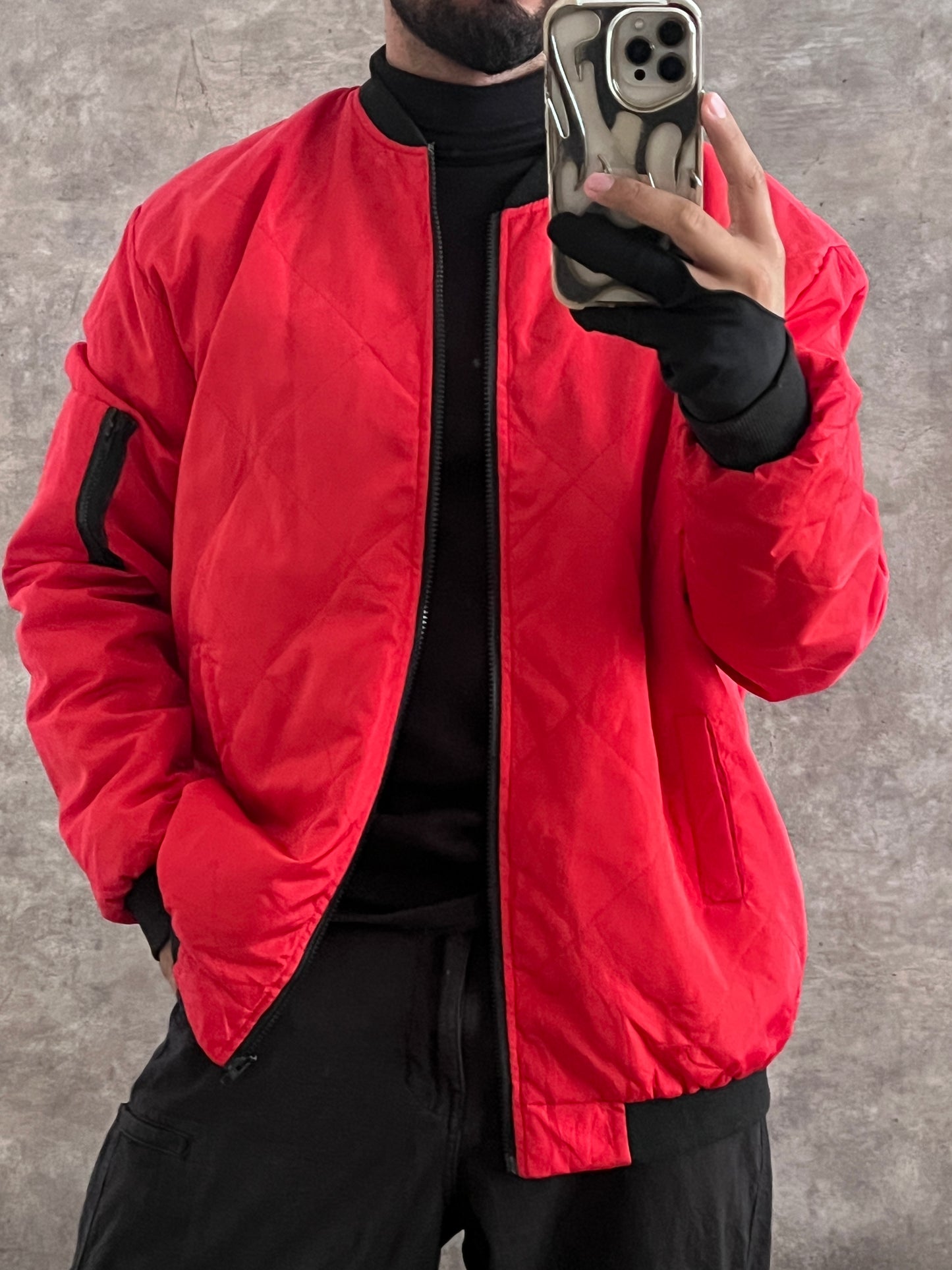 RED BOMBER JACKET (XL