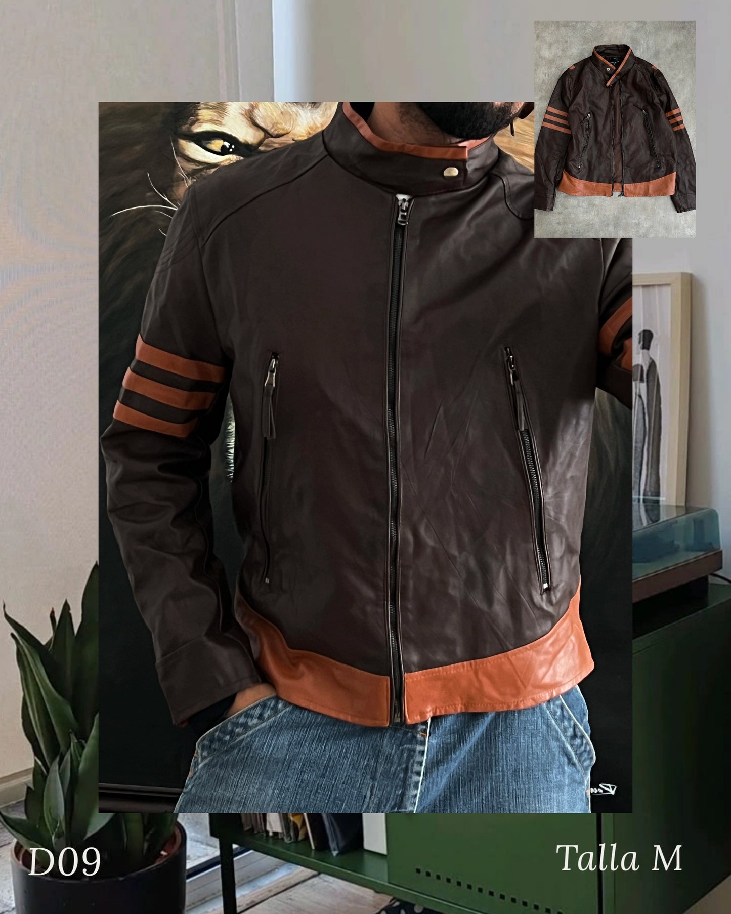 Leather racer jacker (M)