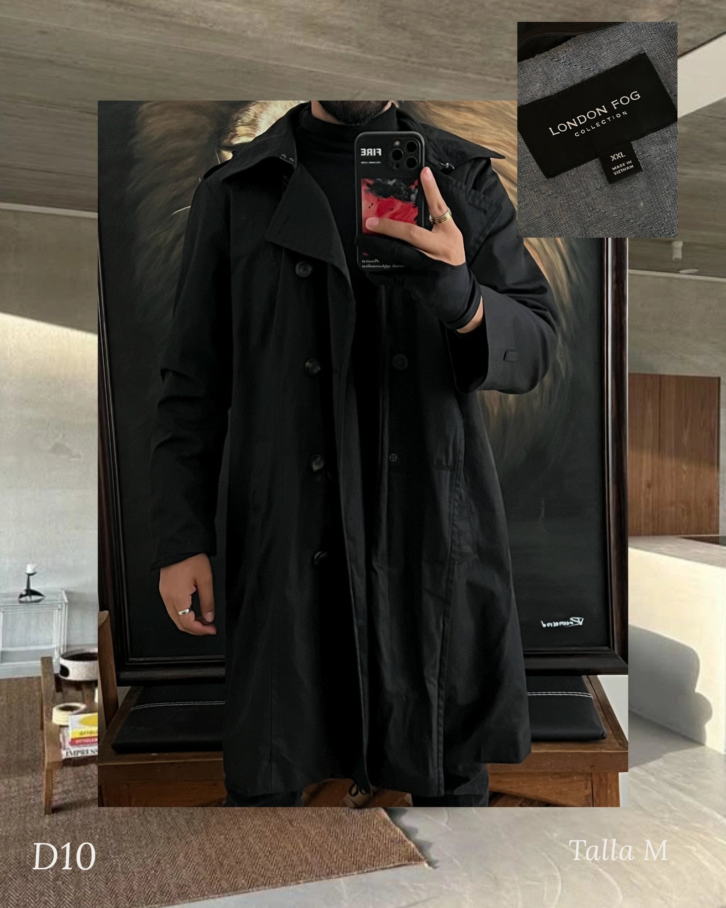 Gabardina con capucha desmontable (M)