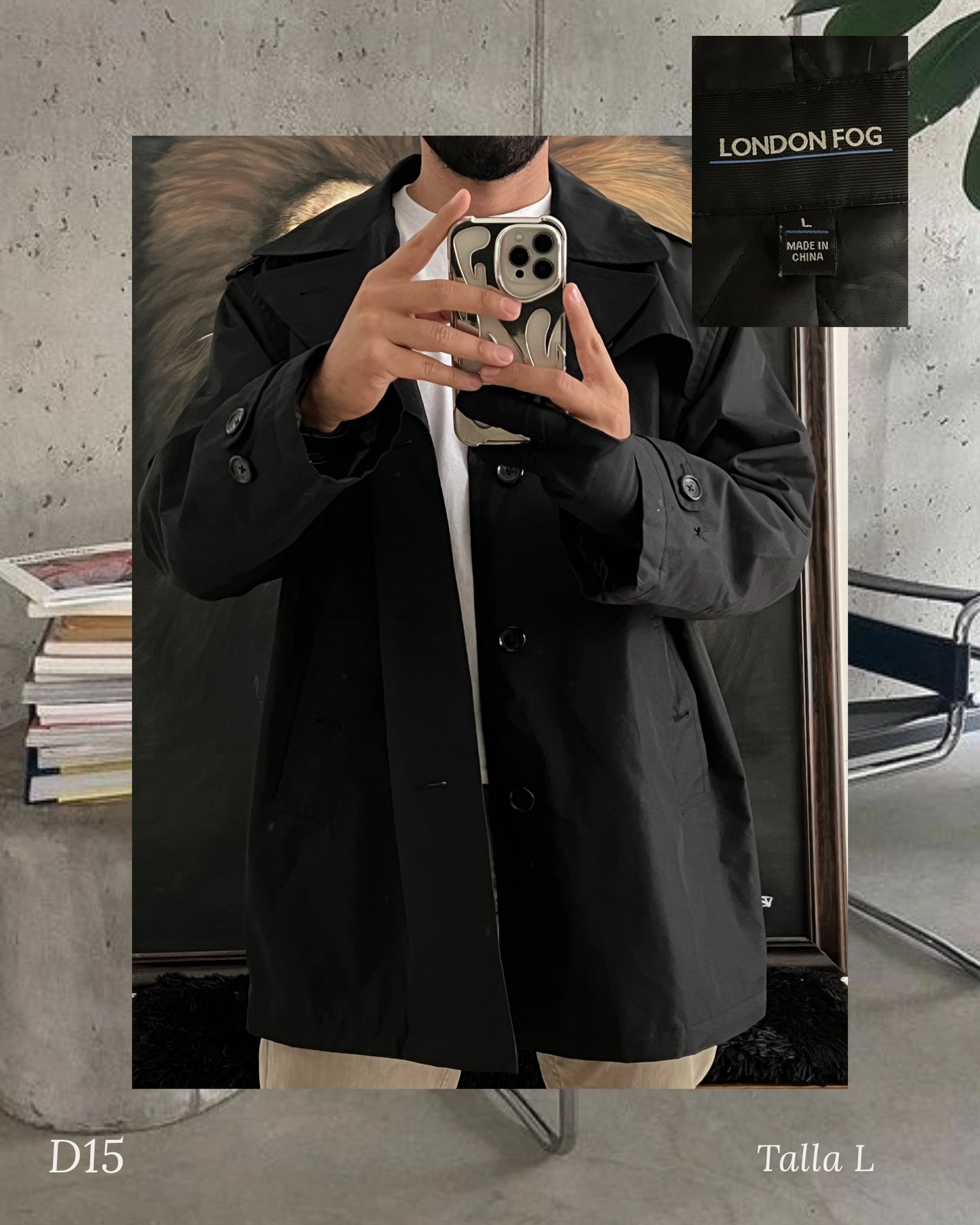 Gabardina Black London Fog (L)