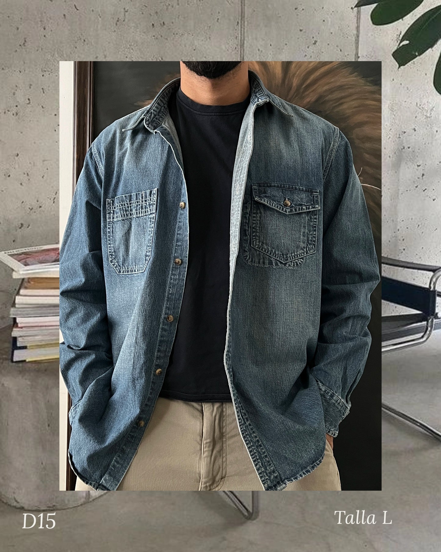Denim workwear shirt (L)