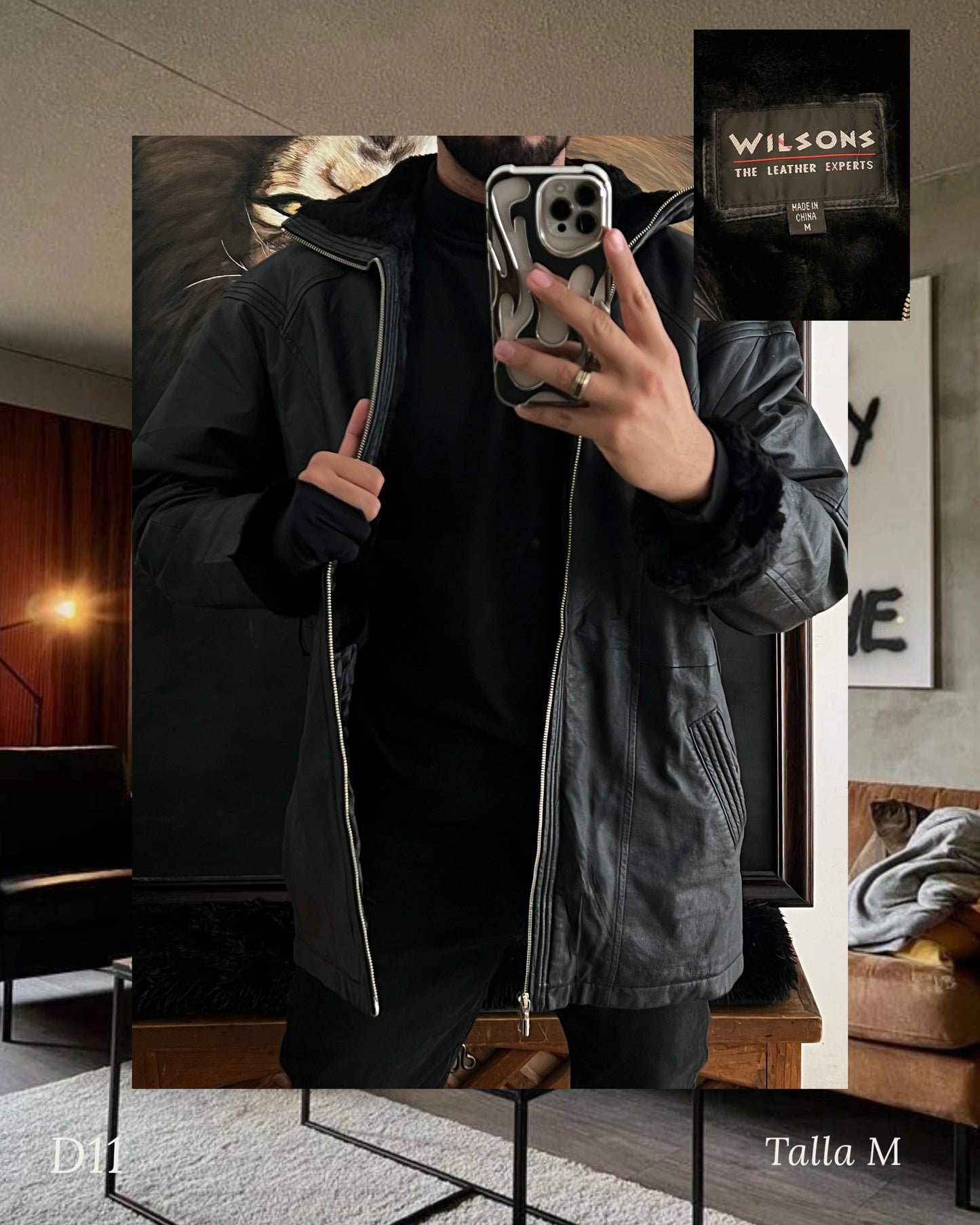 Jacket Leather x Faux Fur (M)