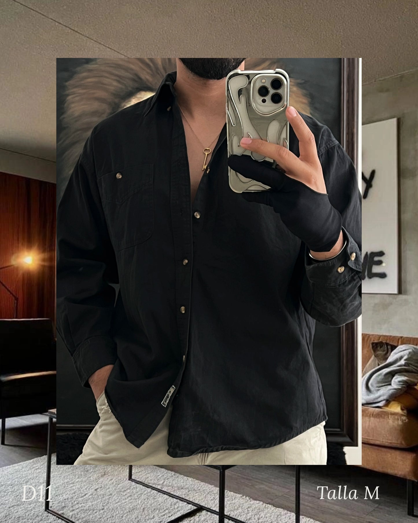 Black workwear shirt (M)