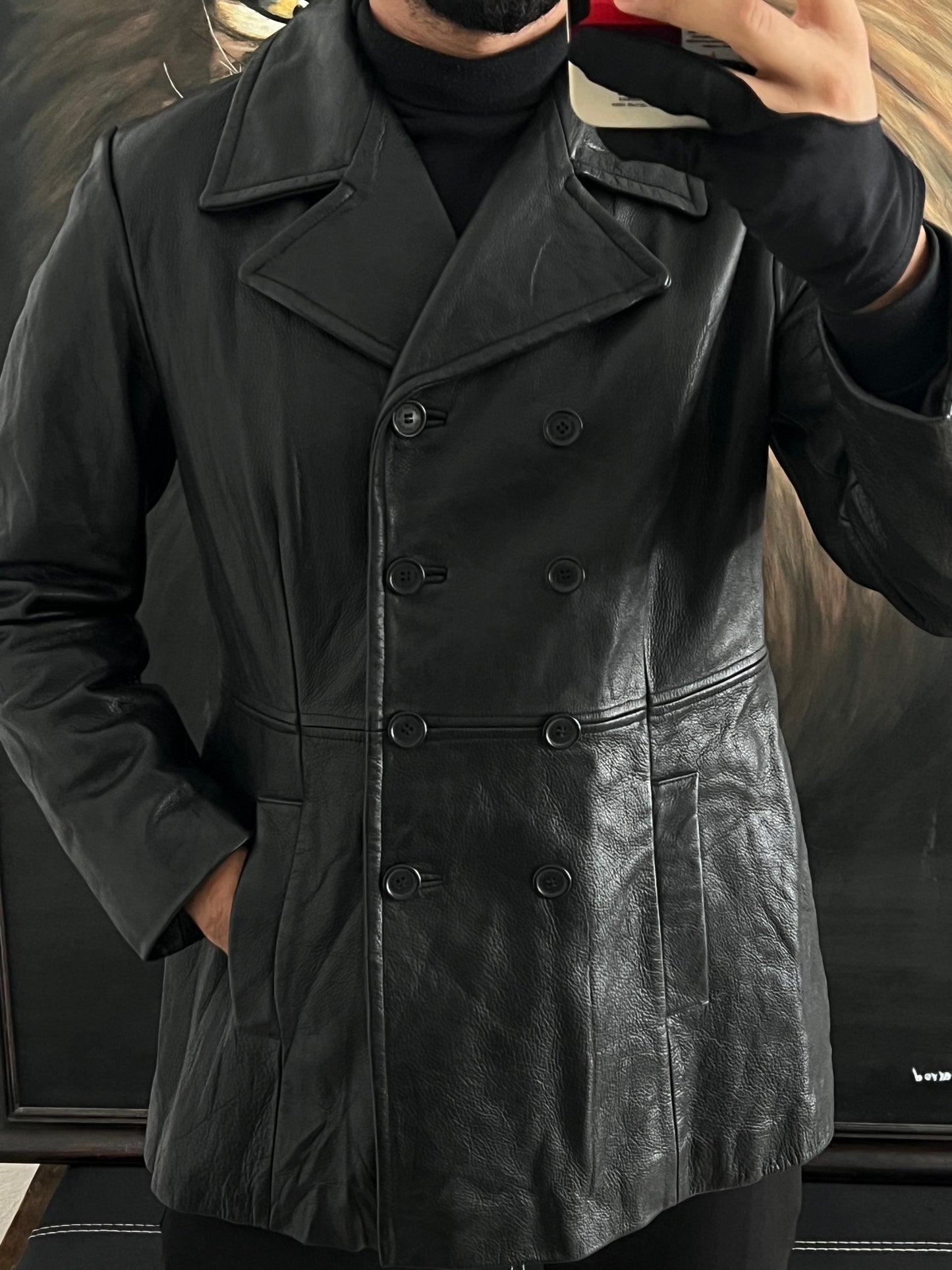 Gabardina de piel 100% corte fem talla L