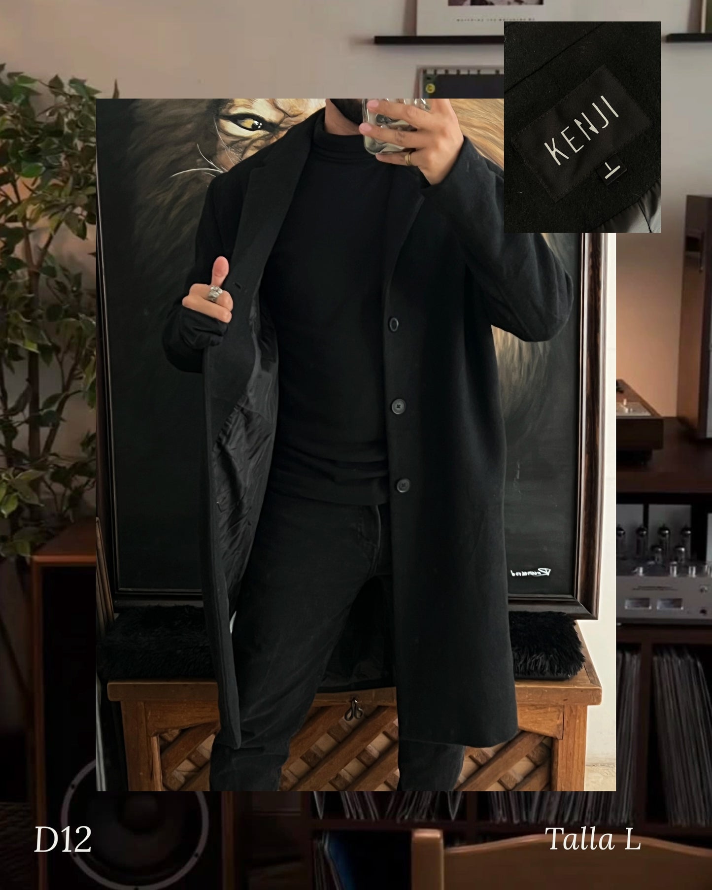 Gabardina de lana Black (L)