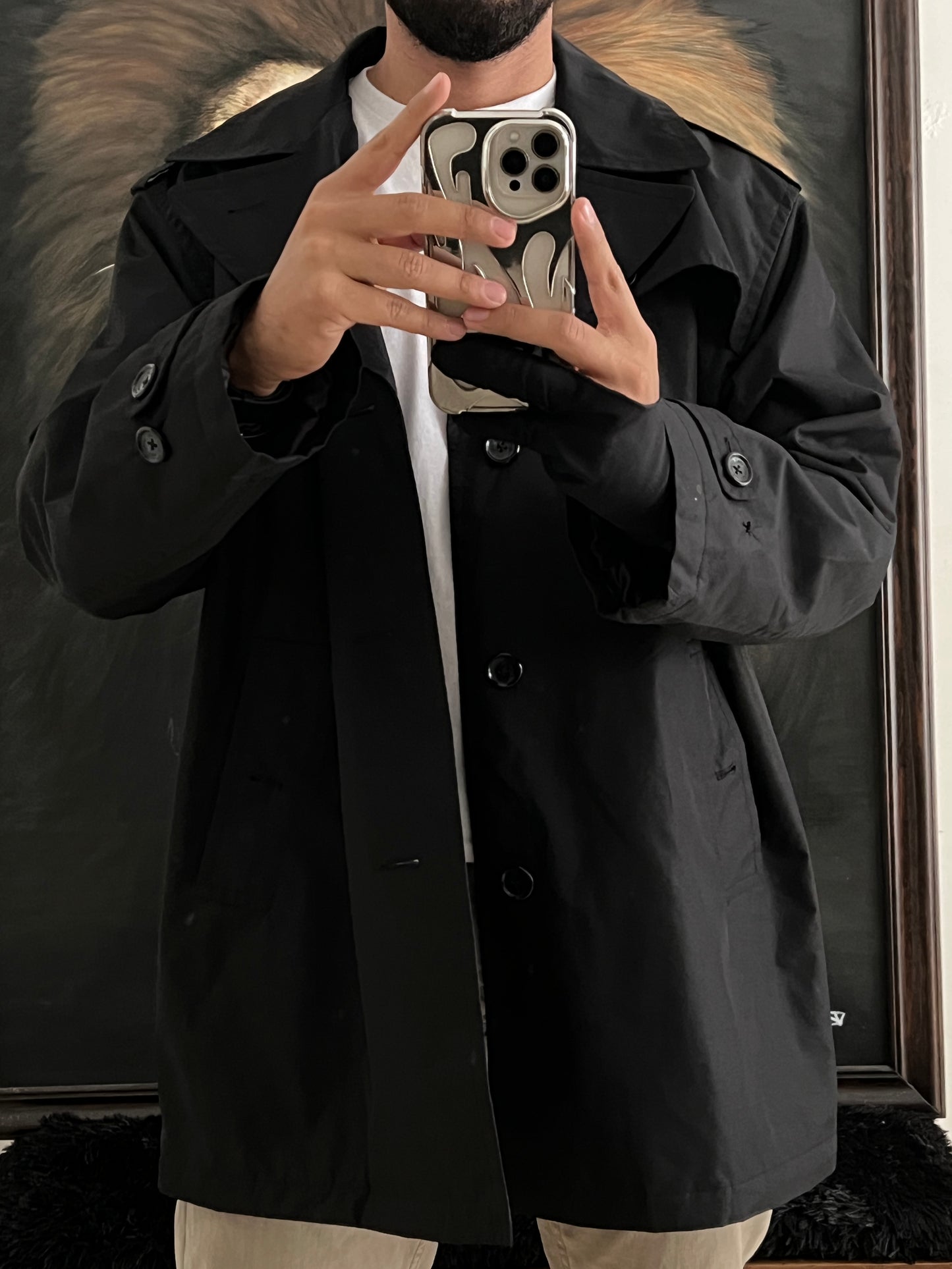 Gabardina Black London Fog (L)