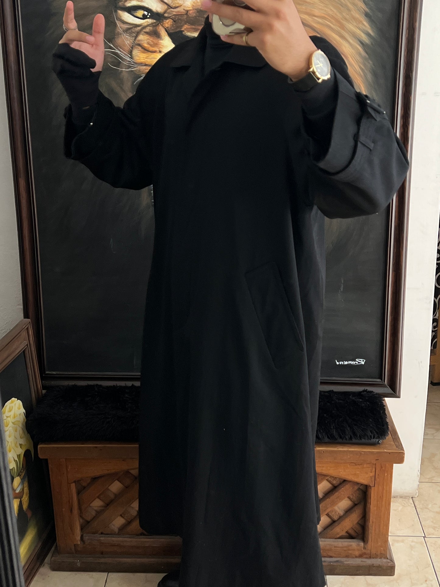 Gabardina Ejecutiva Black 100% Lana (M)