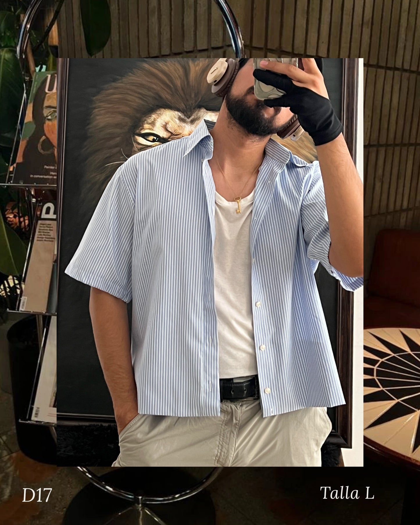 Striped Shirt Boxy Fit (L)