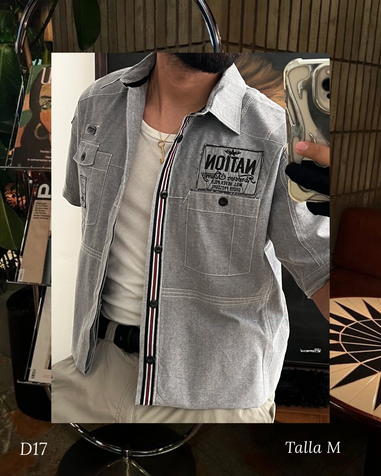 Grey Work Shirt Cropped Fit (M)