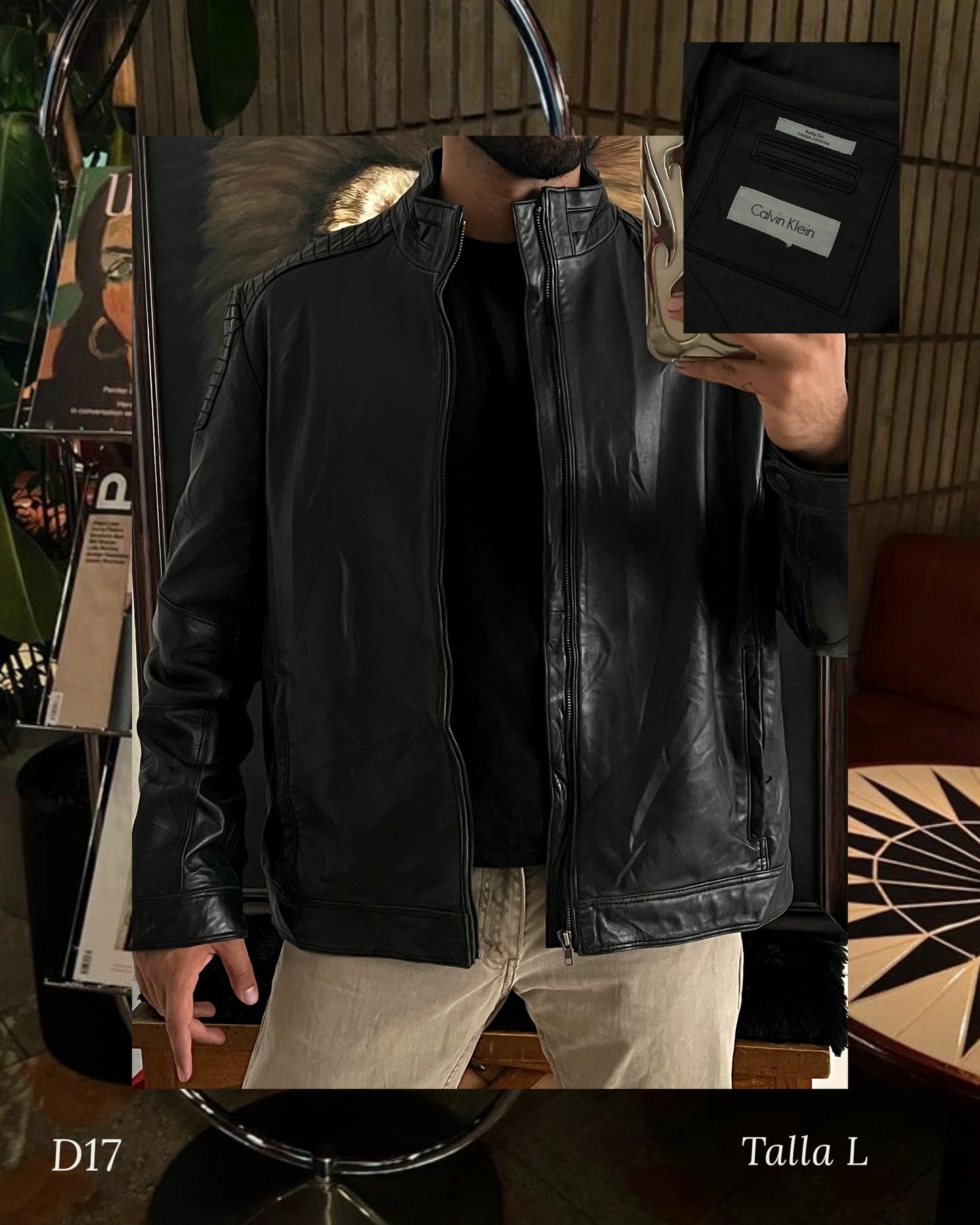 Leather jacket Calvin Klein (L)