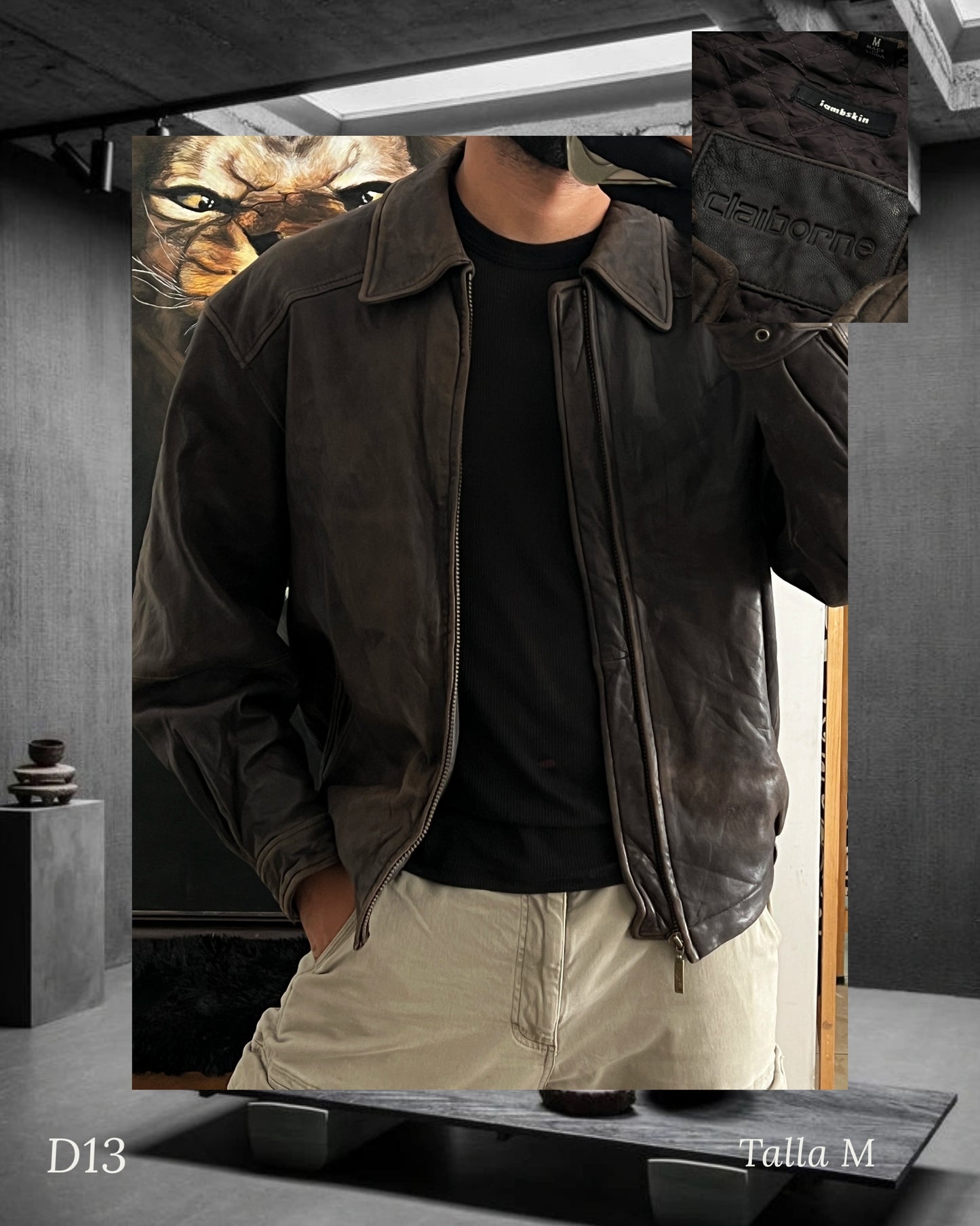 Vintage Lambskin Bomber jacket (M)