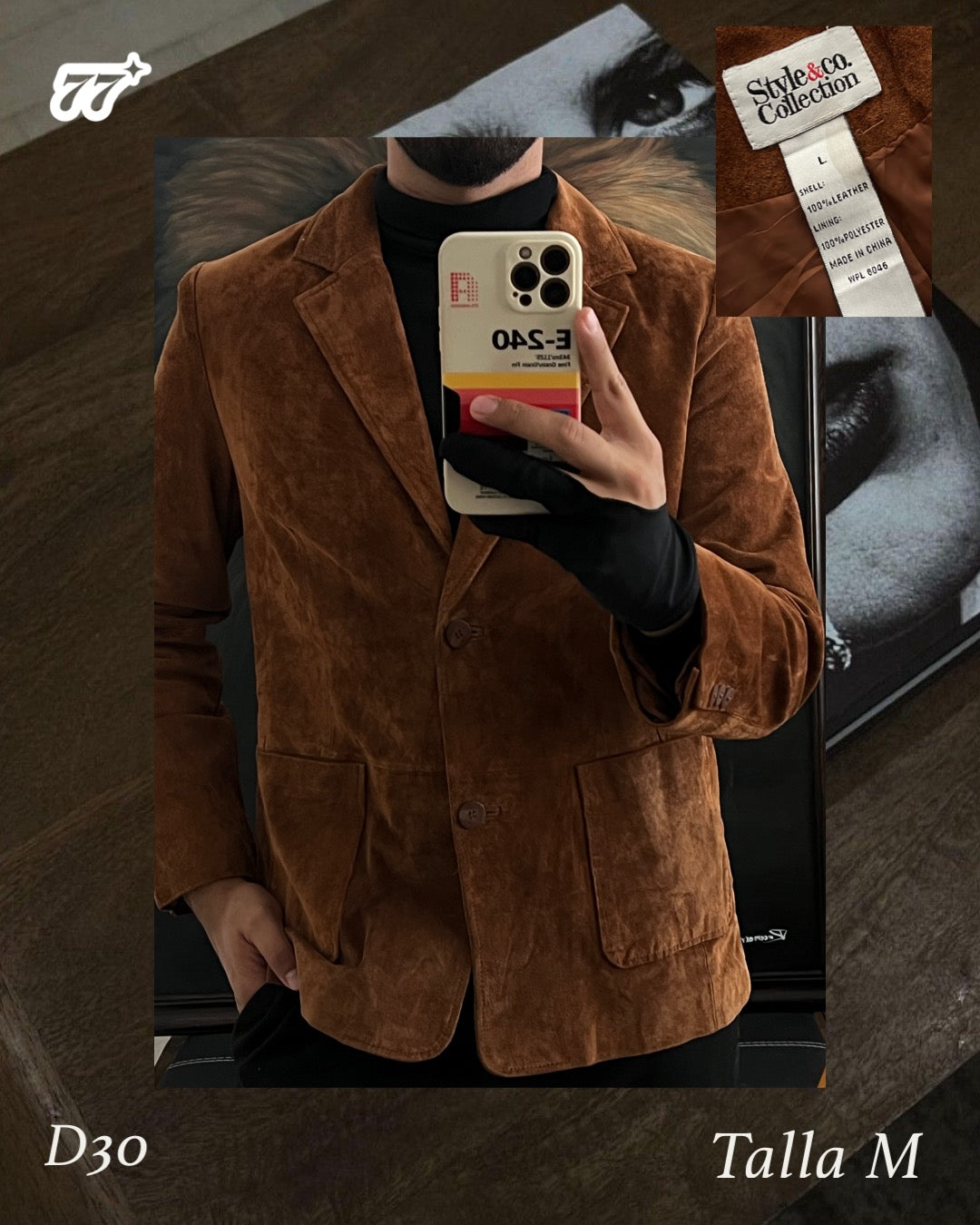 Saco talla M 100% cuero