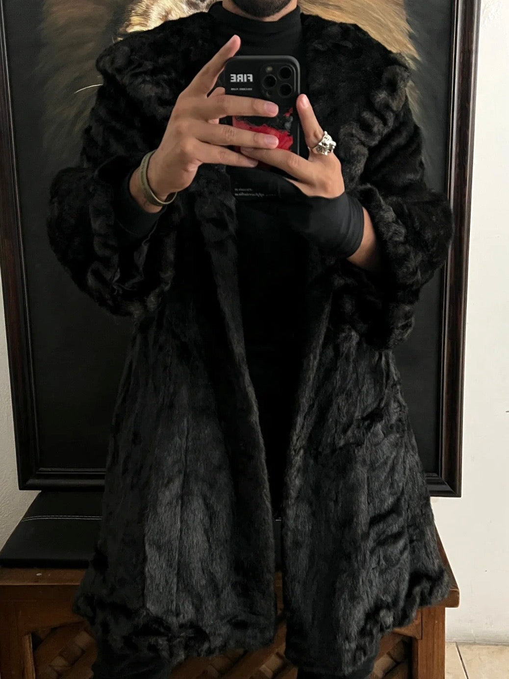 Abrigo de lujo de Faux Fur (S)