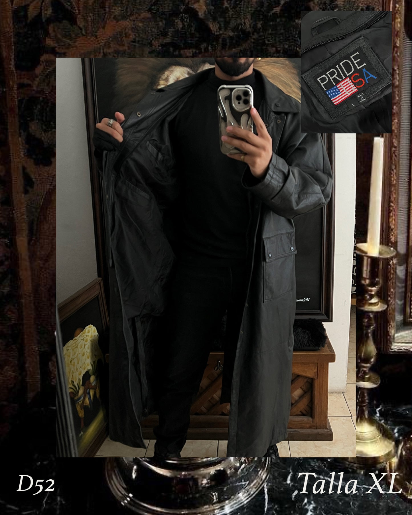 Gabardina 100% piel (XL)