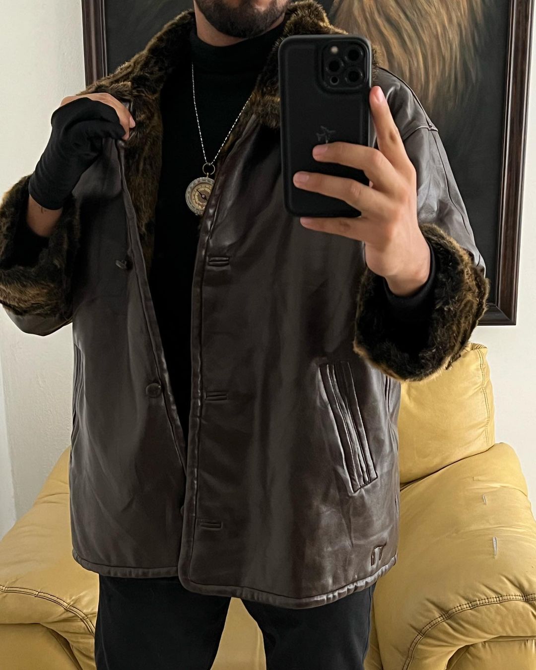 Chamarrisima de Piel Sintética