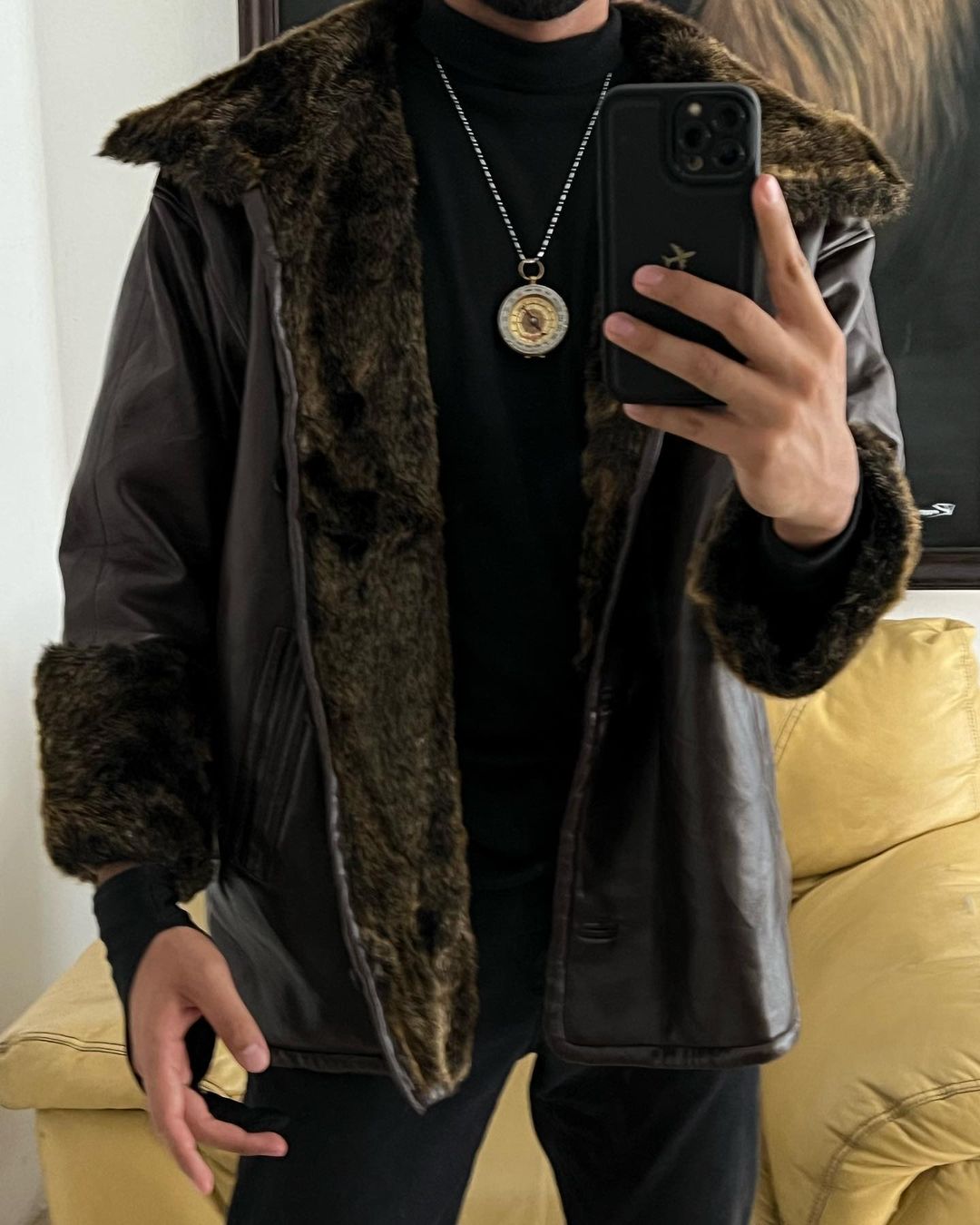 Chamarrisima de Piel Sintética