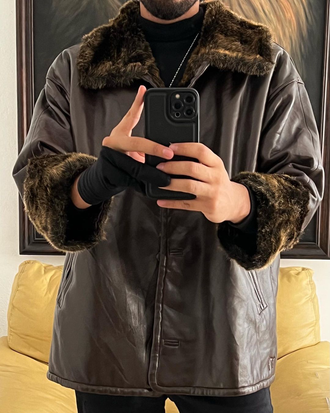 Chamarrisima de Piel Sintética