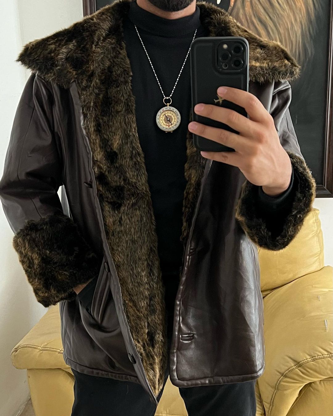 Chamarrisima de Piel Sintética