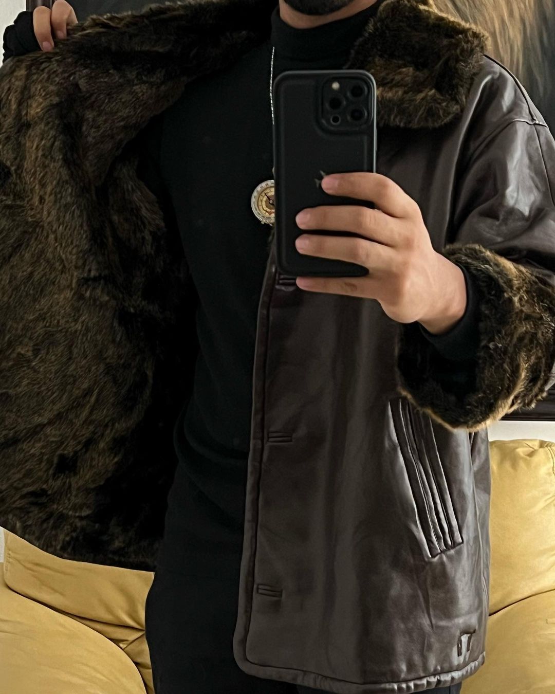 Chamarrisima de Piel Sintética