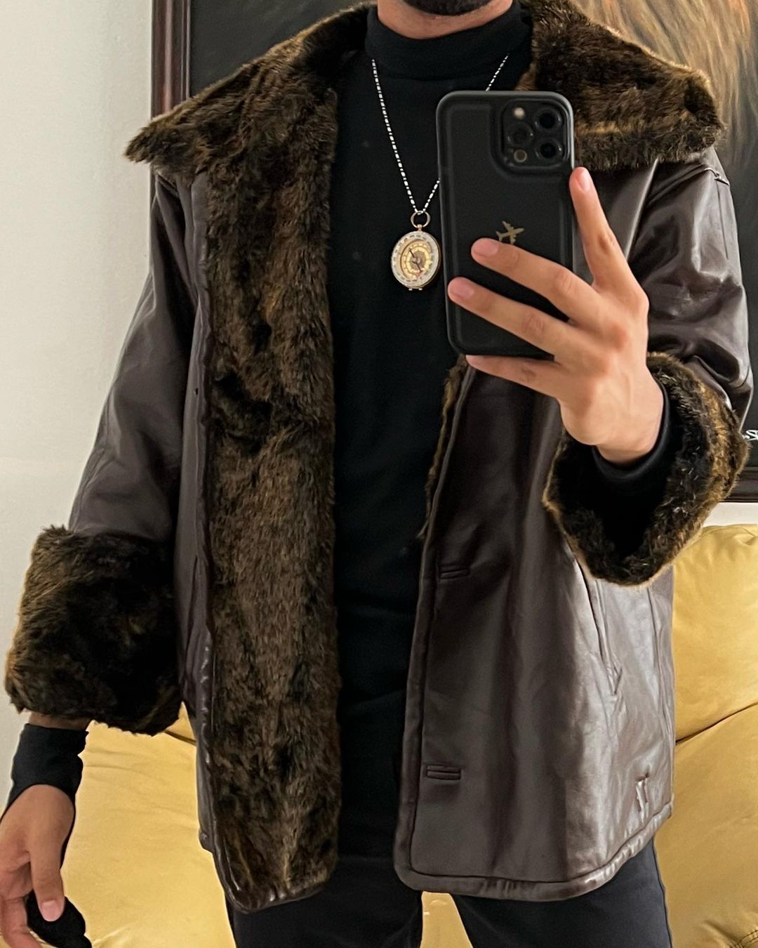 Chamarrisima de Piel Sintética