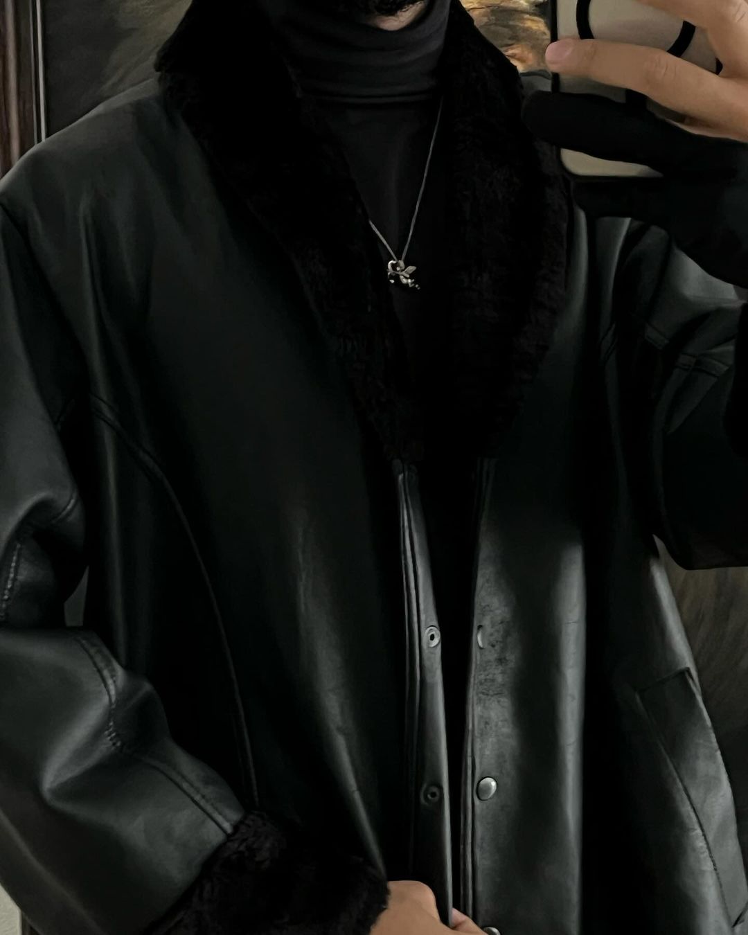 Cazadora de piel sintética