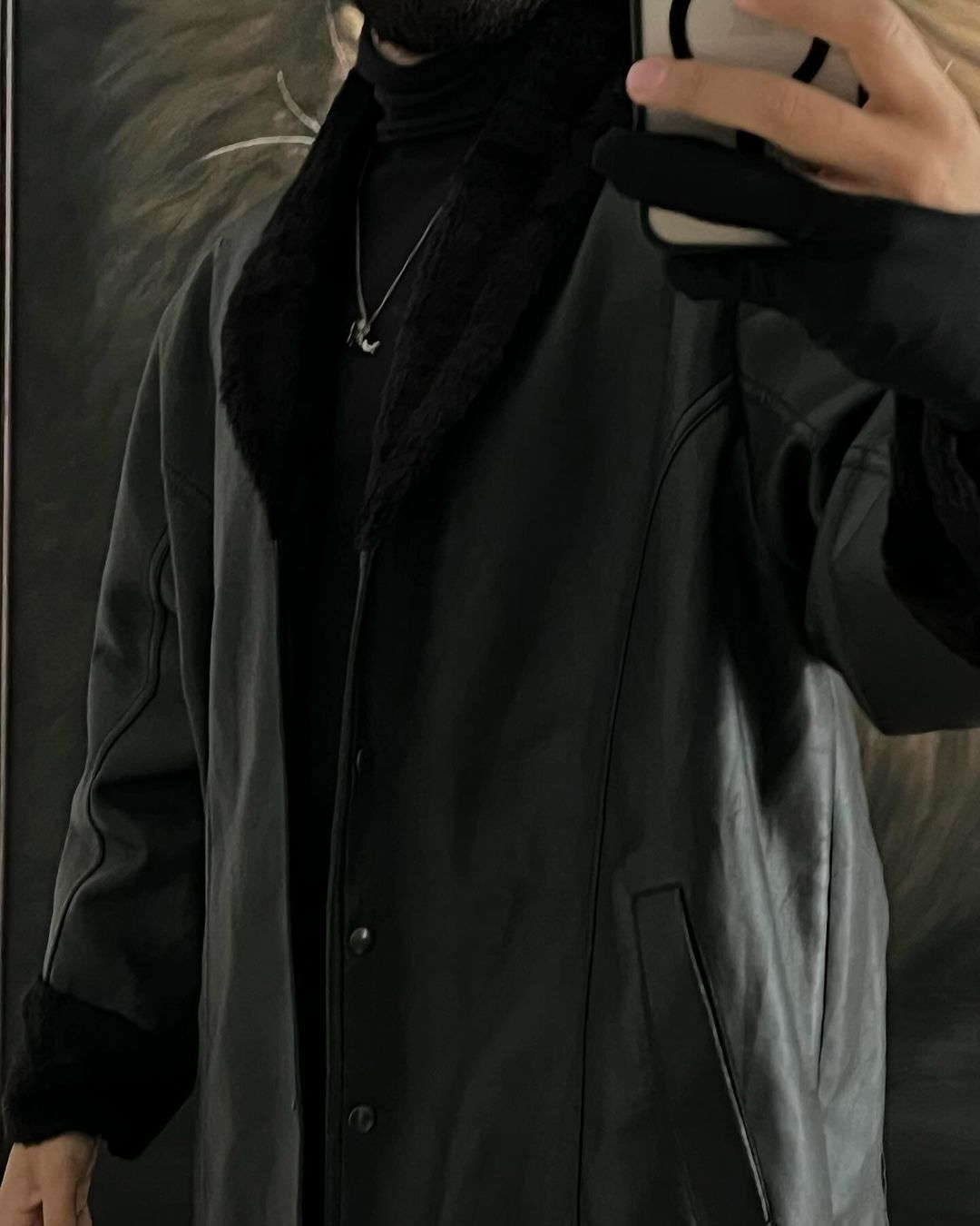 Cazadora de piel sintética