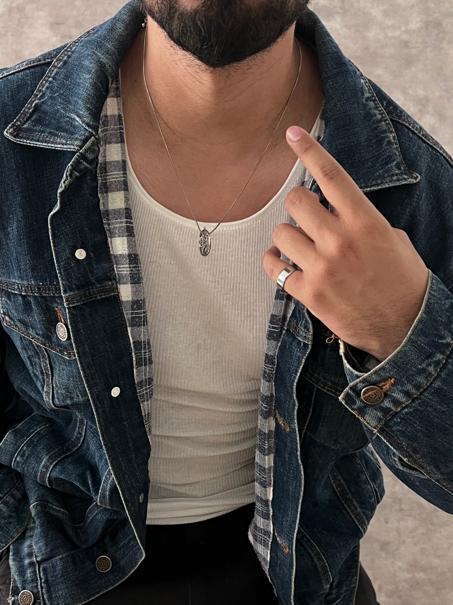 VINTAGE DENIM JACKET BLUE (L)