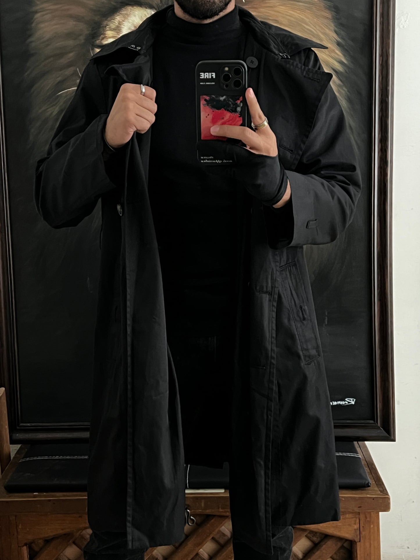 Gabardina con capucha desmontable (M)