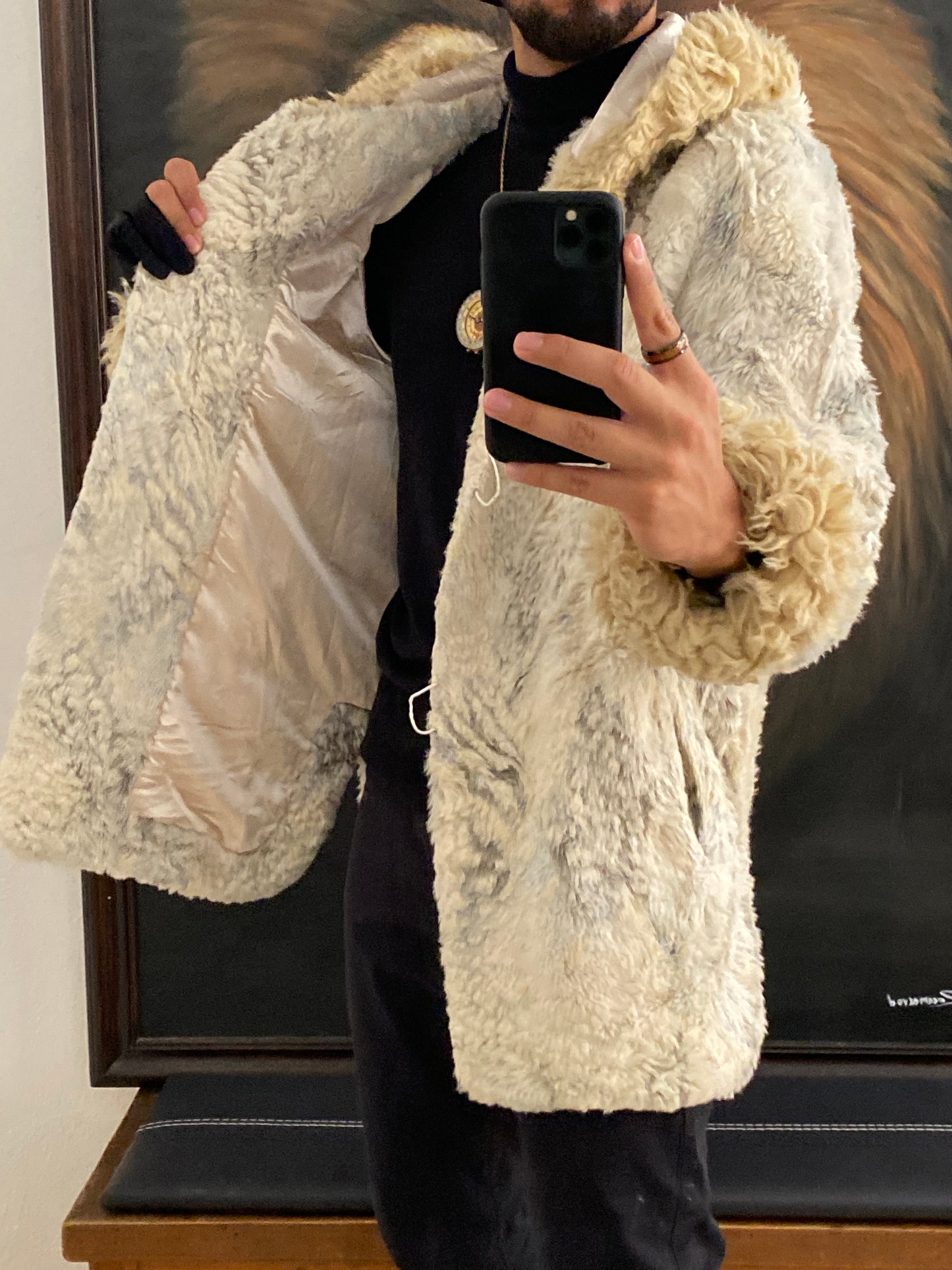 Abrigo faux fur talla M