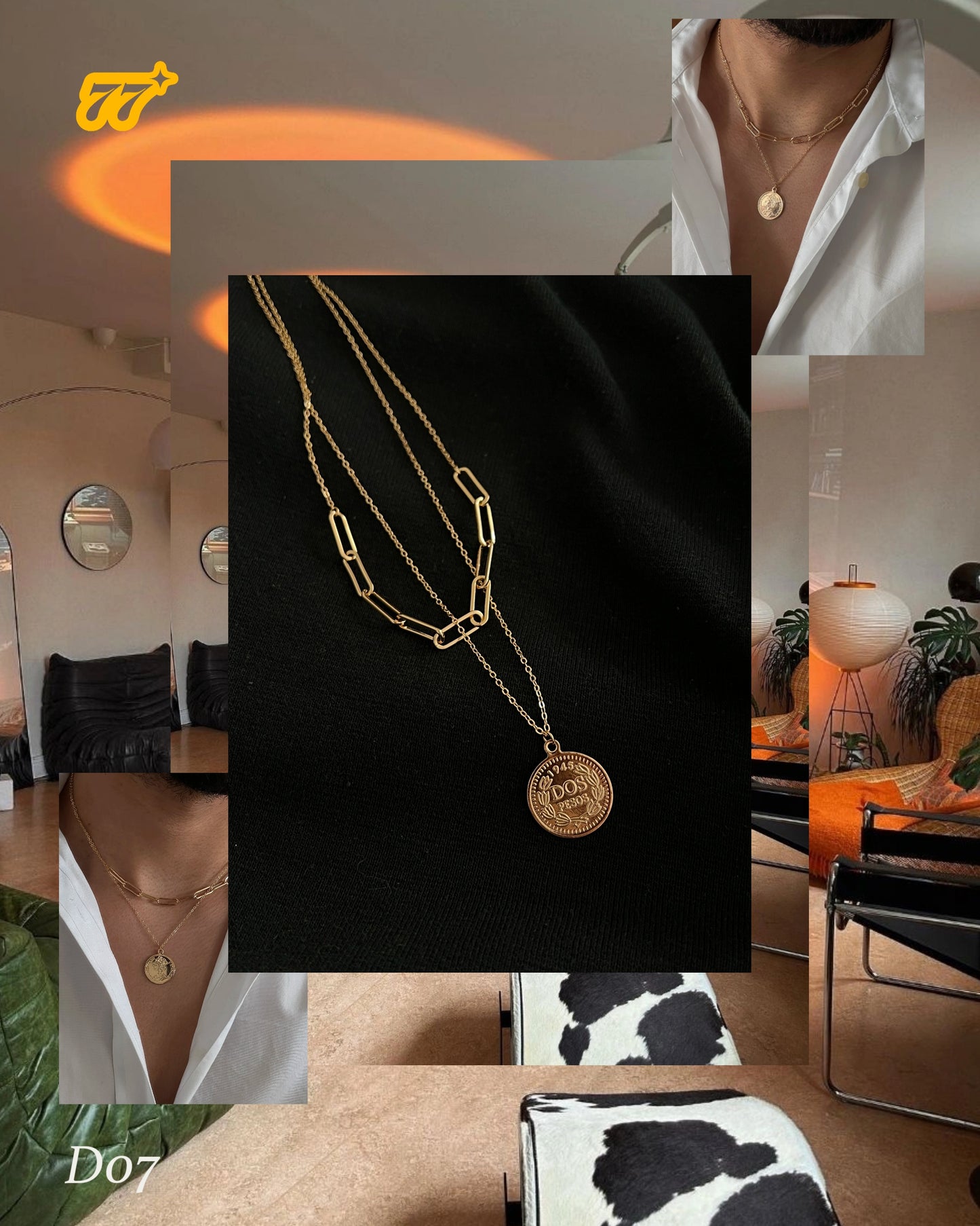 Collar de oro laminado doble