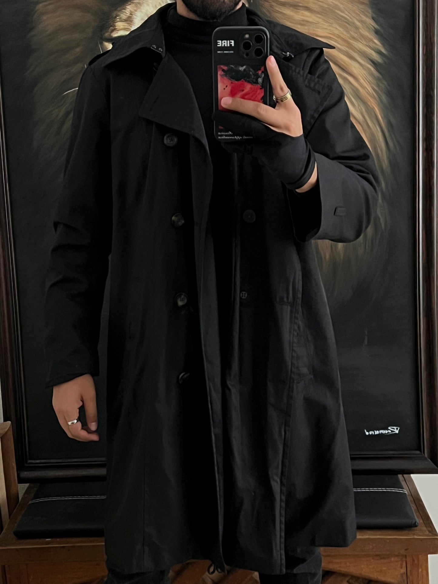 Gabardina con capucha desmontable (M)