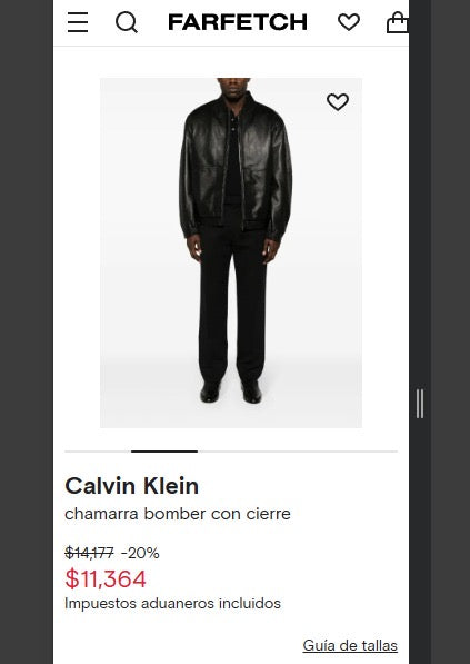 Leather jacket Calvin Klein (L)