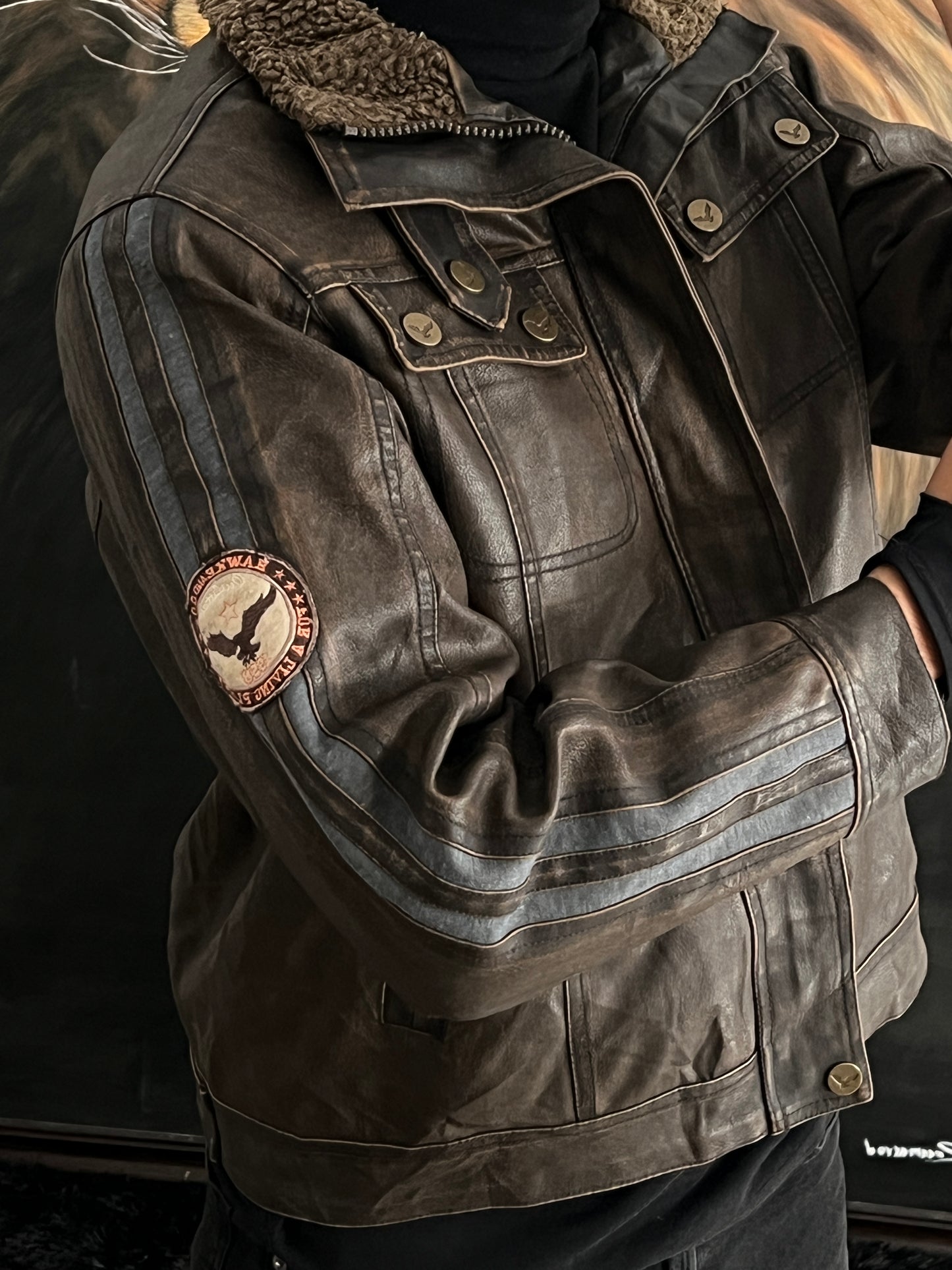Bomber jacket leather (S)