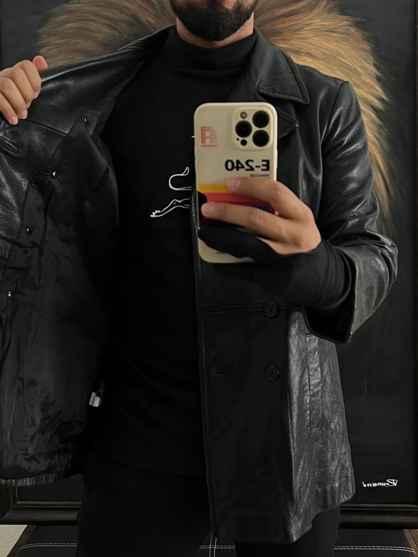 Gabardina de piel 100% corte fem talla L