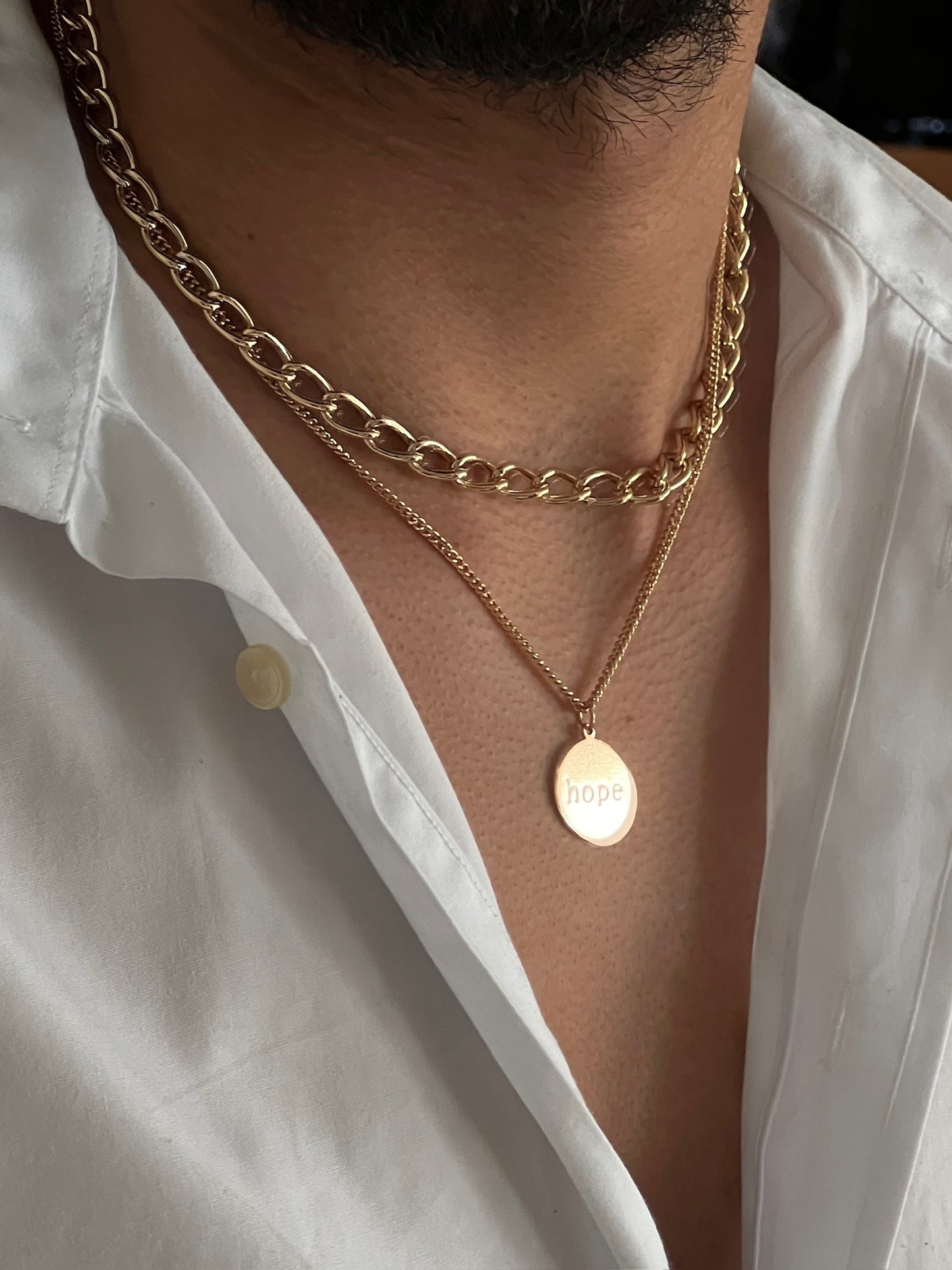 Collar de oro laminado de doble cadena