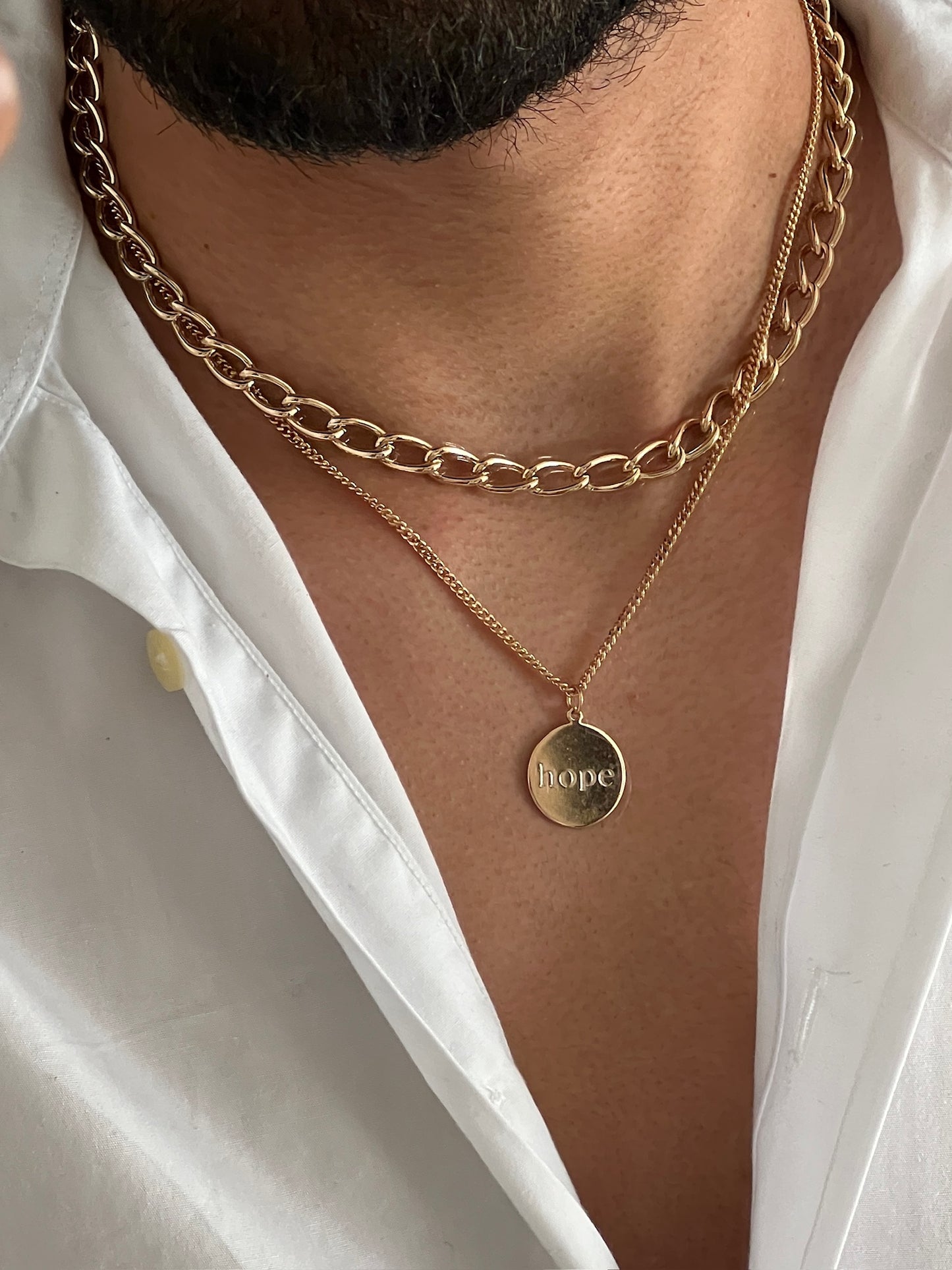 Collar de oro laminado de doble cadena