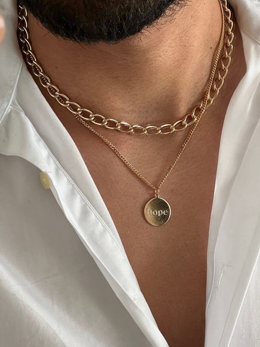 Collar de oro laminado de doble cadena