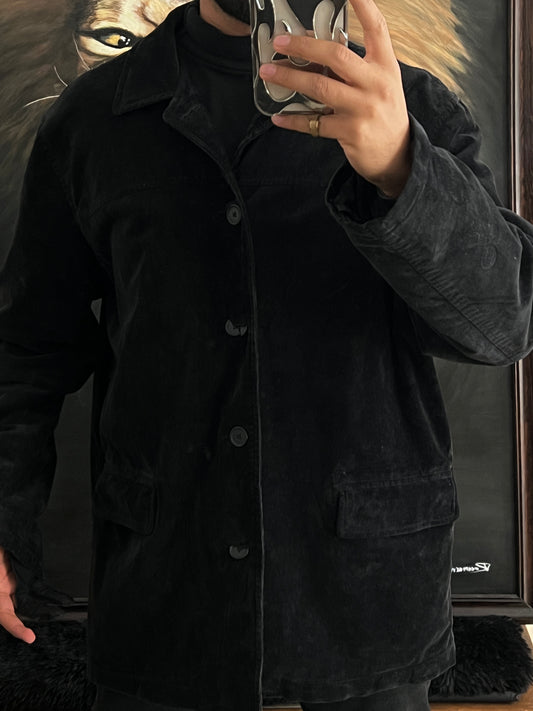 Abrigo de tela tipo gamuza (XL)