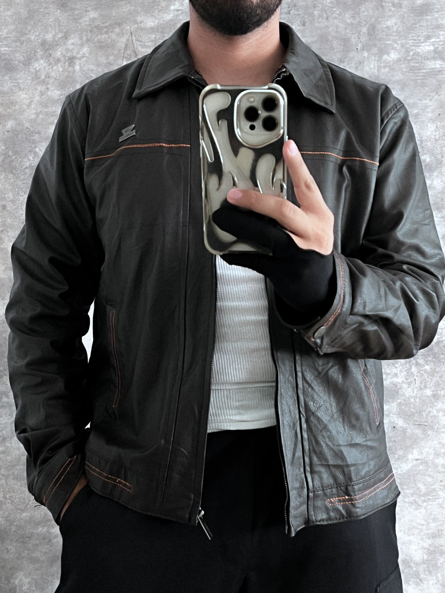 LEATHER JACKET EMPORIO (L)