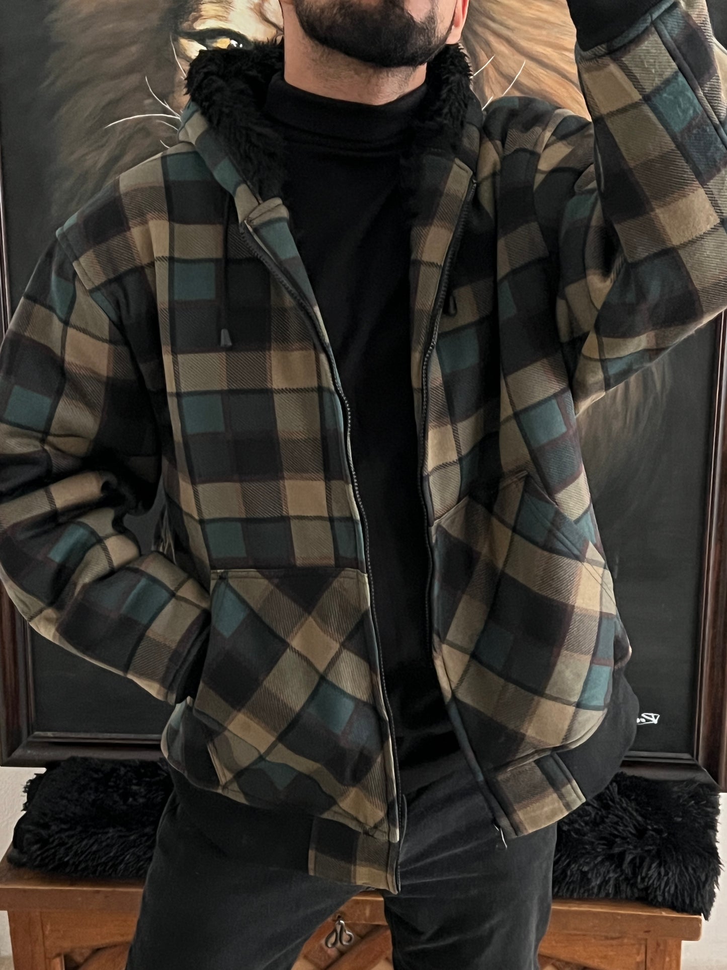 faux fur jacket (XL)