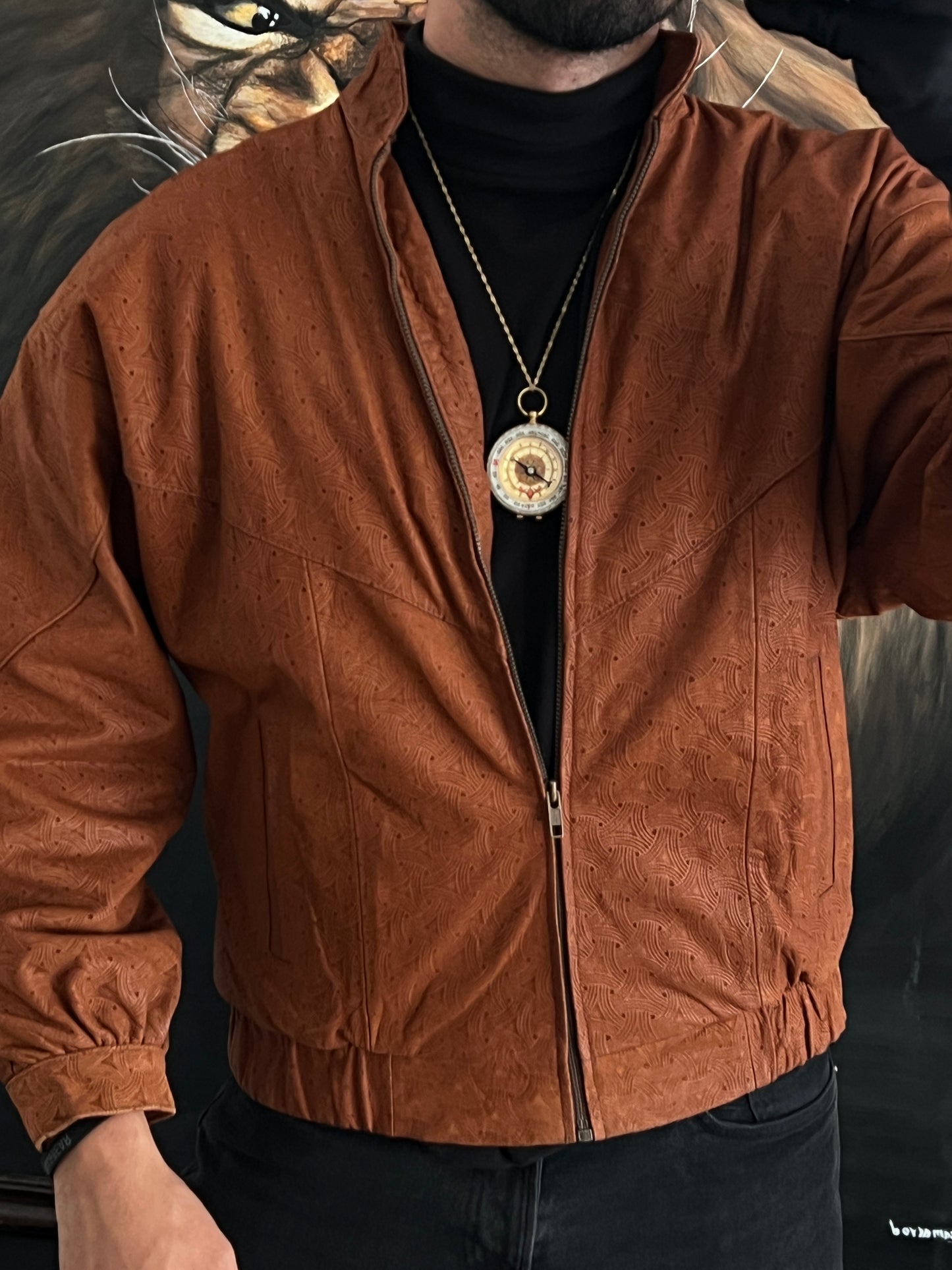 Bomber jacket de piel (S)