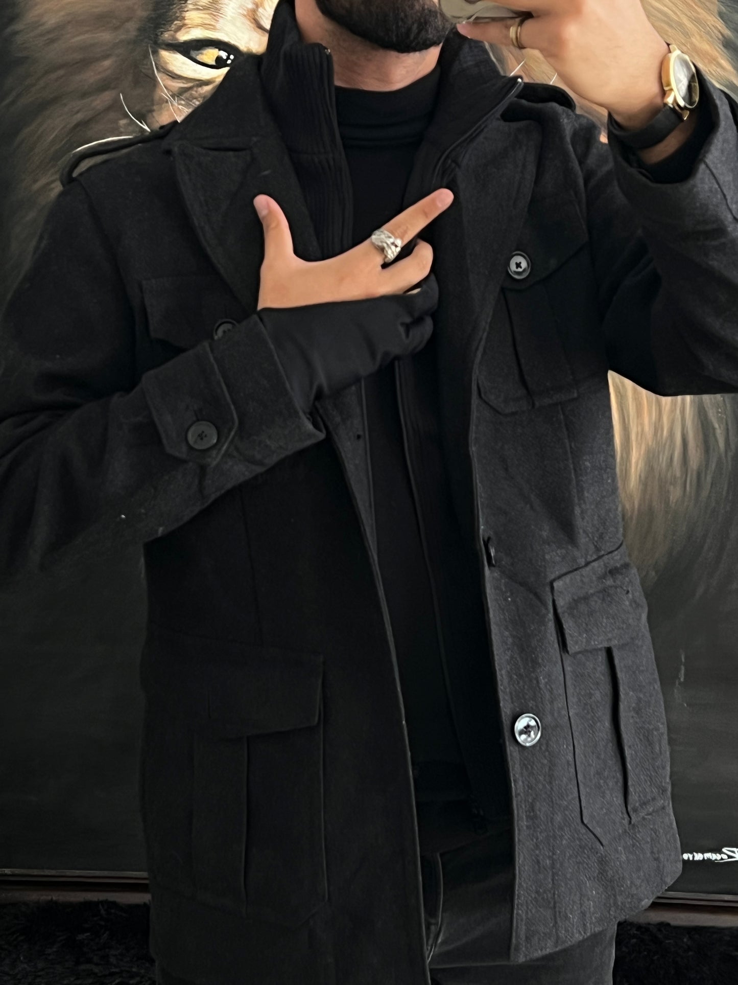 Wool coat double (M)