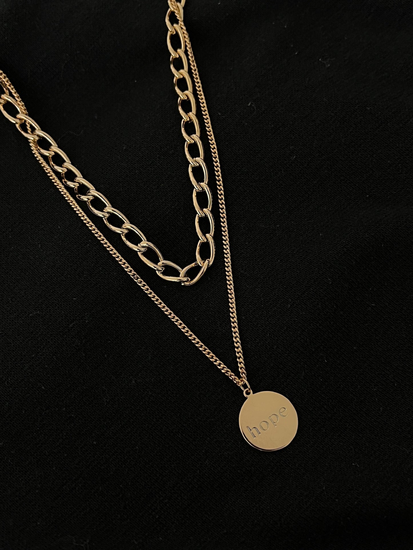 Collar de oro laminado de doble cadena