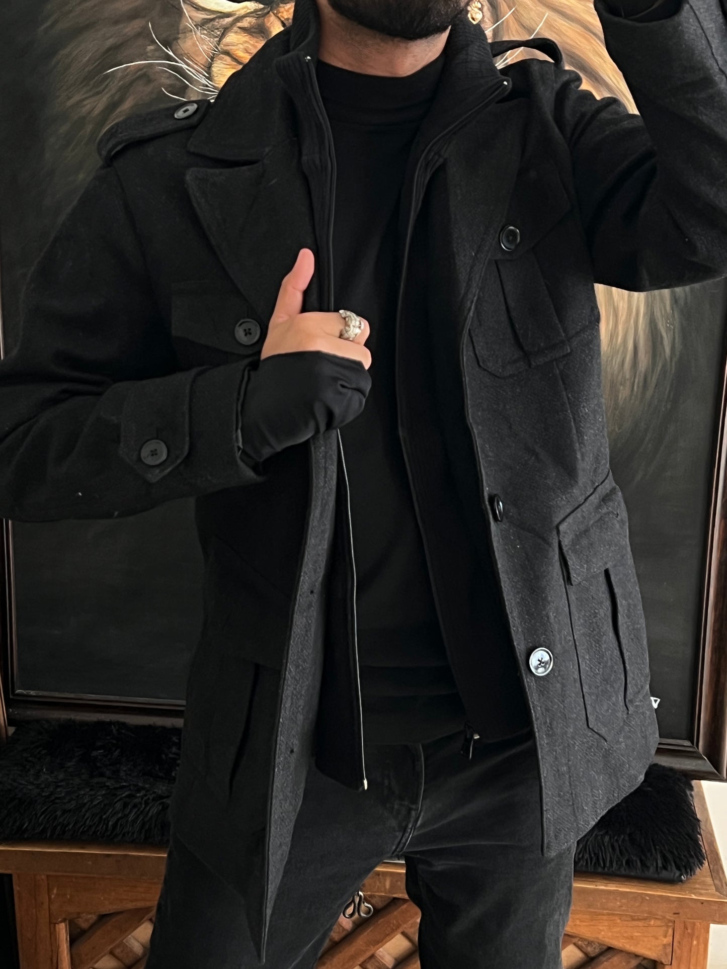 Wool coat double (M)