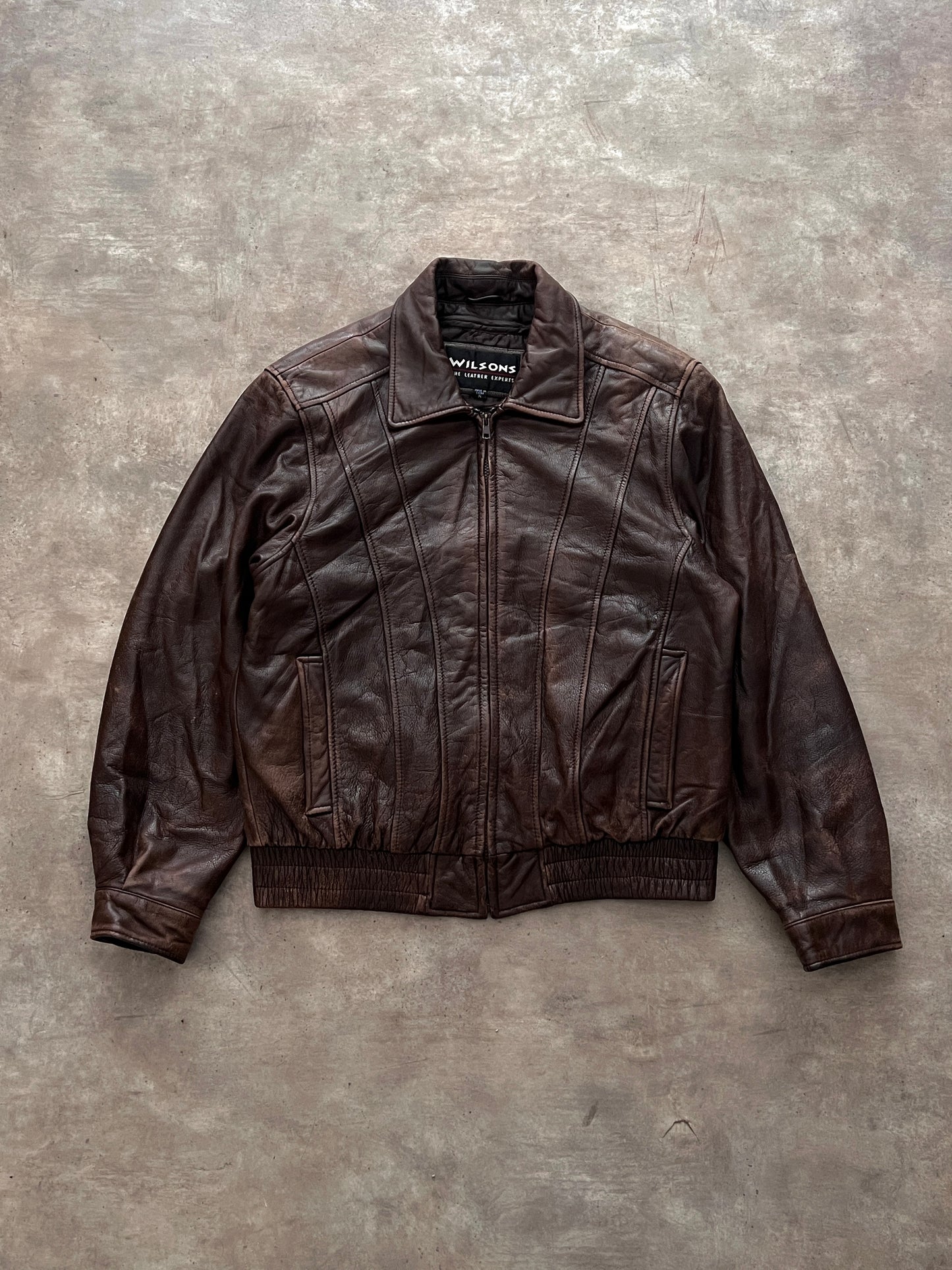 BROWN LEATHER JACKET (S)