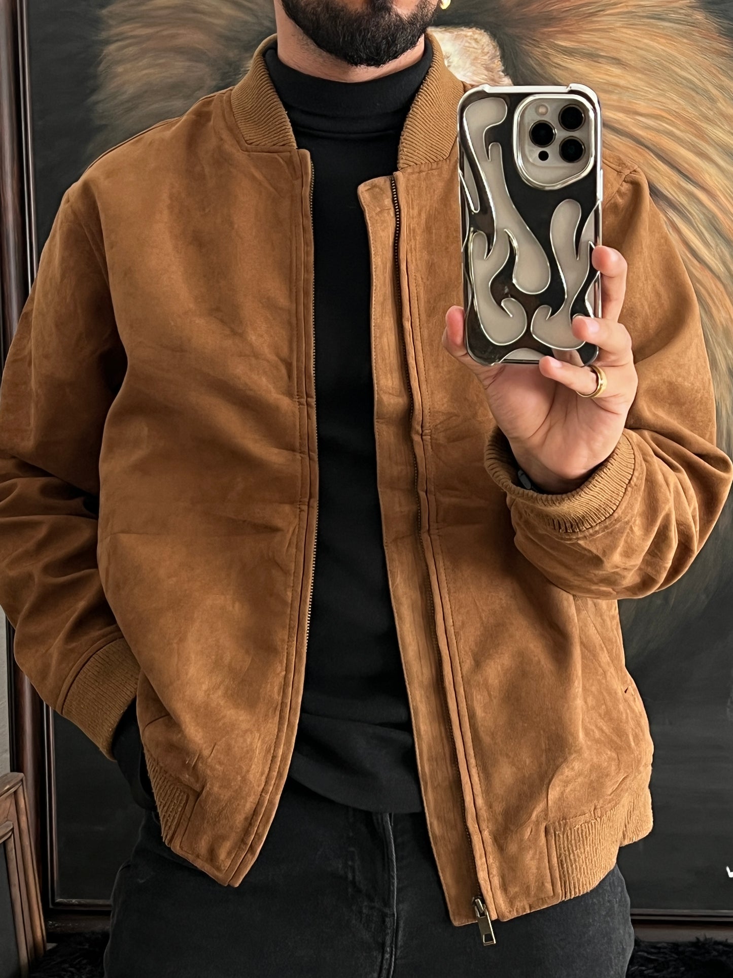 Jacket tipo gamuza (L)