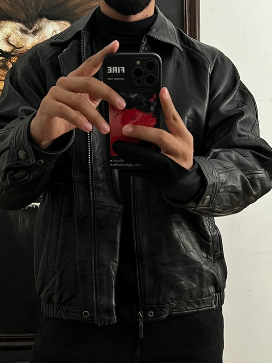 Jacket de 100% piel genuina de cordero talla M