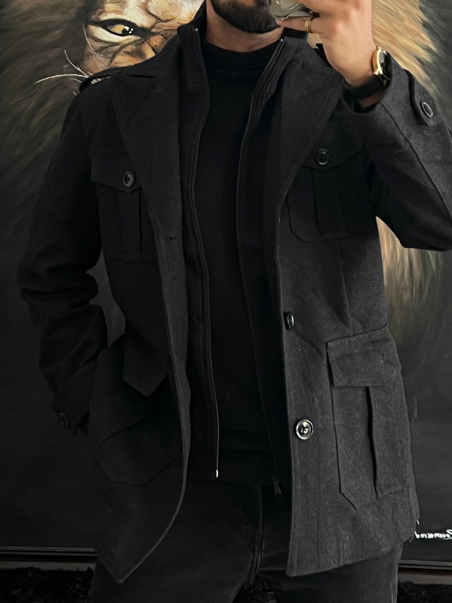 Wool coat double (M)