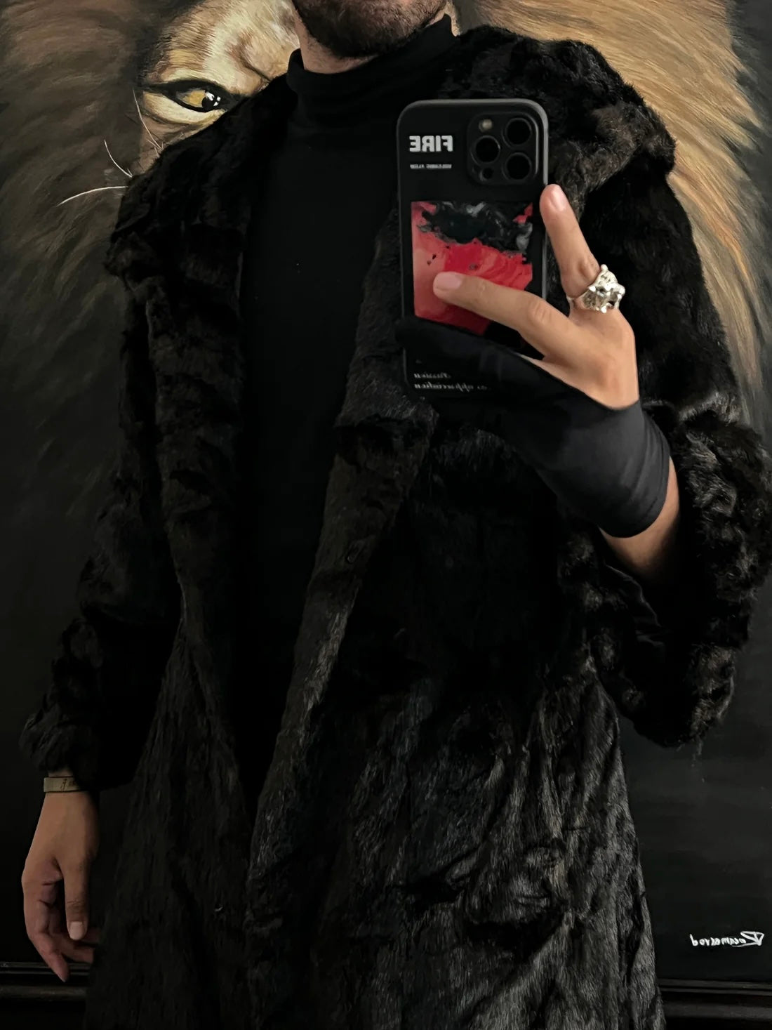 Abrigo de lujo de Faux Fur (S)