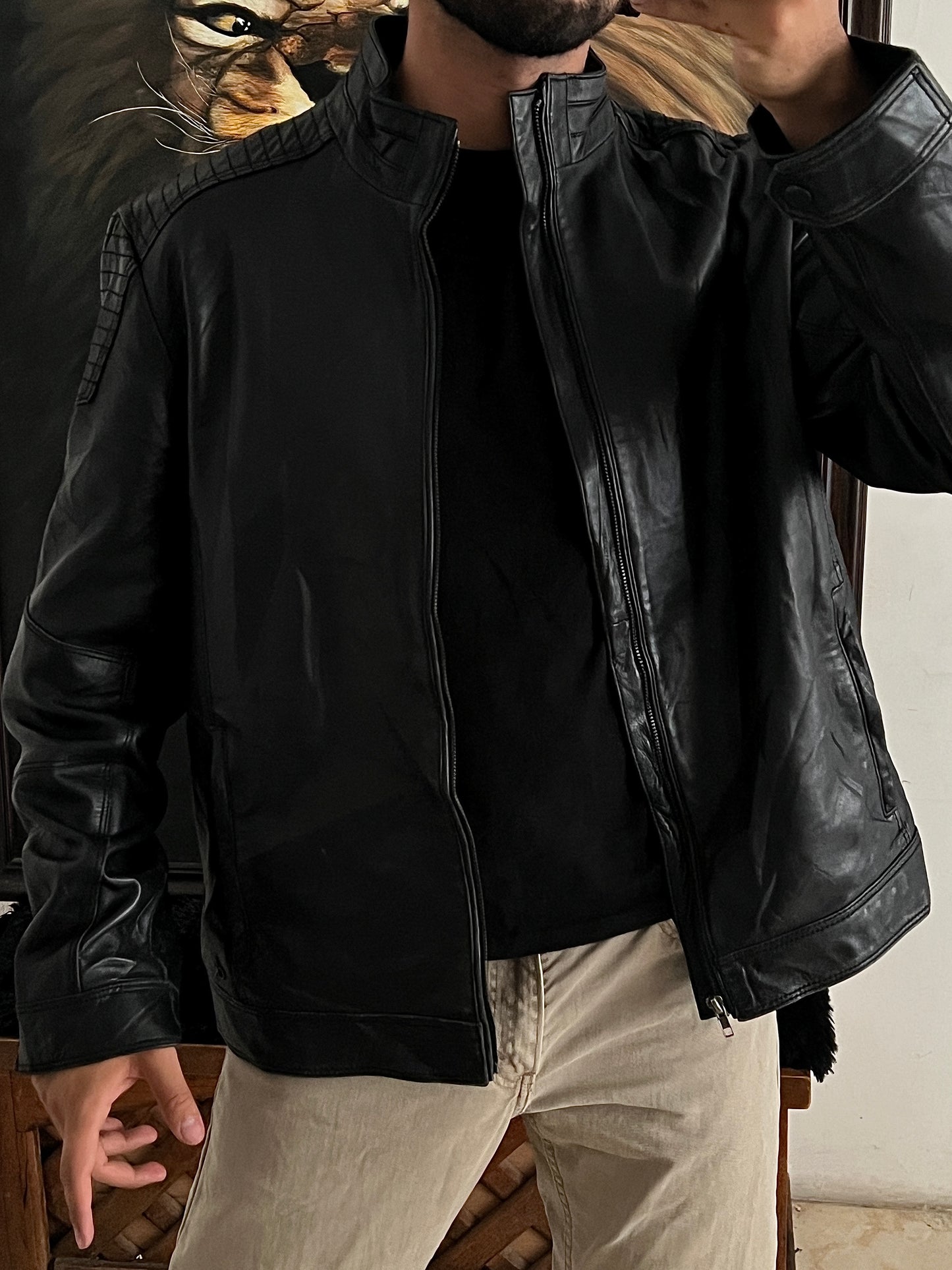 Leather jacket Calvin Klein (L)